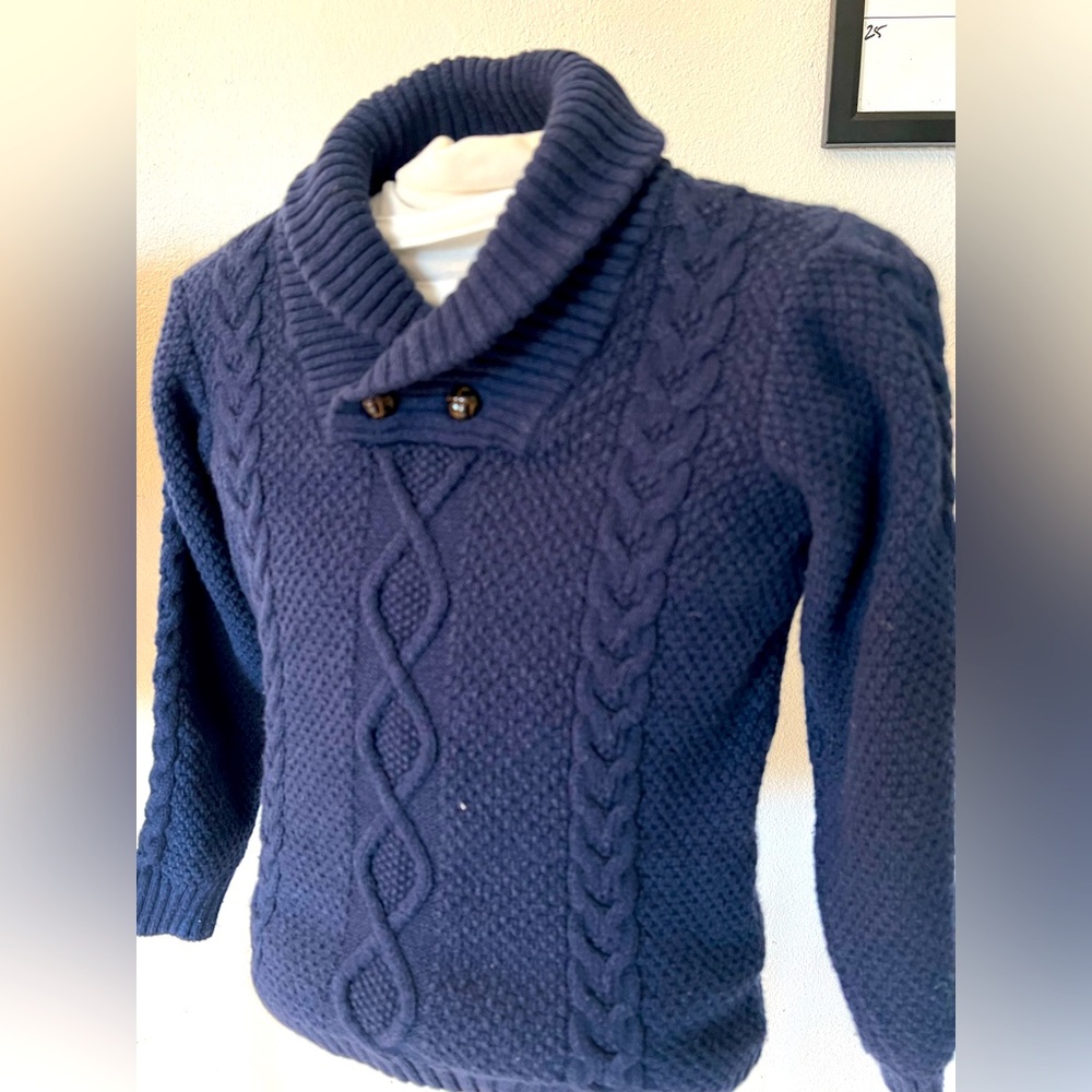 Janie & Jack Cotton Shawl Collar Sweater